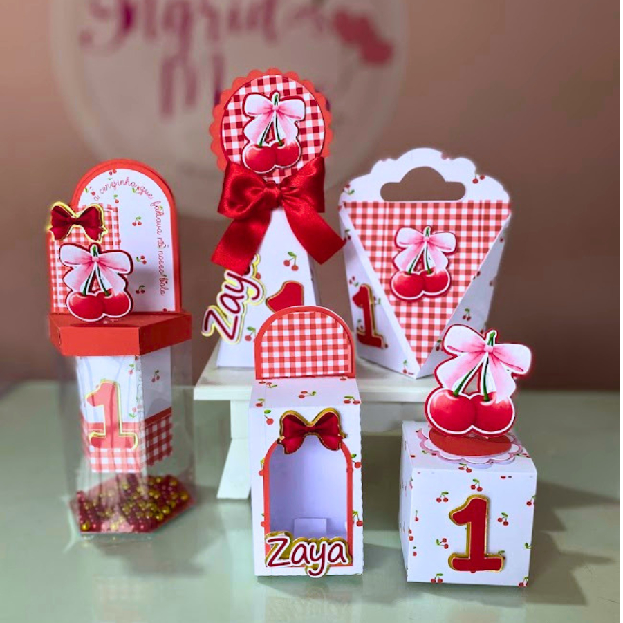 kit caixas personalizadas  Luxo - Cerejinha /Lembrancinhas  festas e aniversários / personalizados