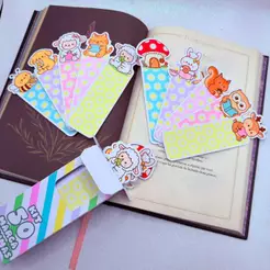 Kit 50 Marca Páginas Bichinhos Fofos Kawaii 10 Modelos Diferentes