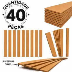 Kit 40 Ripas MDF Cru 3mm Shiplap Lambri Decorativo Painel Ripado Cabeceira Cama Quarto Moderno Tendencia