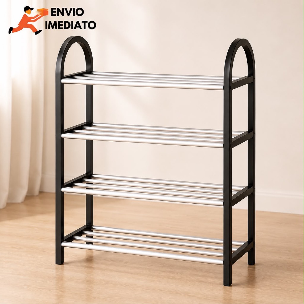 Sapateira 4 Andares Organizadora de Sapatos Livros BrinquedosMultiuso Desmontável Estante Compacta para Quarto Closet