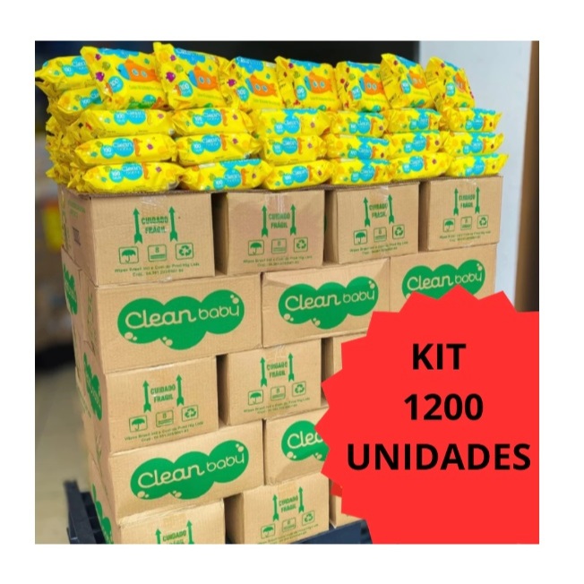 Caixa 12 Pacotes Toalhas Umedecidas Clean Baby com 100 cada
