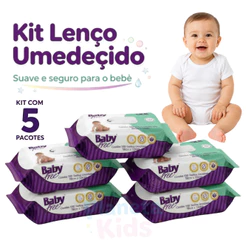 Lenço Umedecido Bebê Kit 5 Pacotes Toalhas Umedecidas Baby
