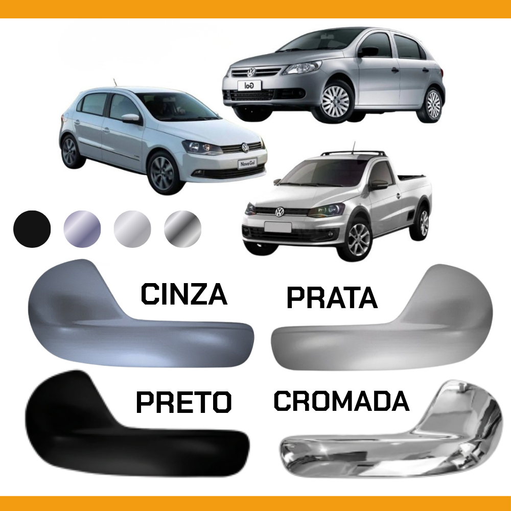 Maçaneta Interna Gatilho Gol Saveiro Voyage G5 G6 Prata ou Cinza ou Preto Diant/Tras