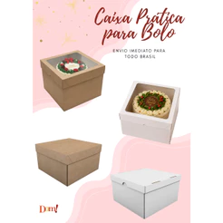 10x Caixas para Bolo Alto / Torta / Confeitaria - Tamanhos Com /Sem Visor