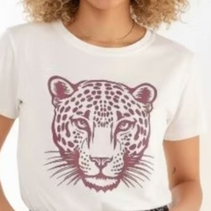 Blusa Feminina Estampa Onça em Viscolycra Oncinha Animal Print Casual