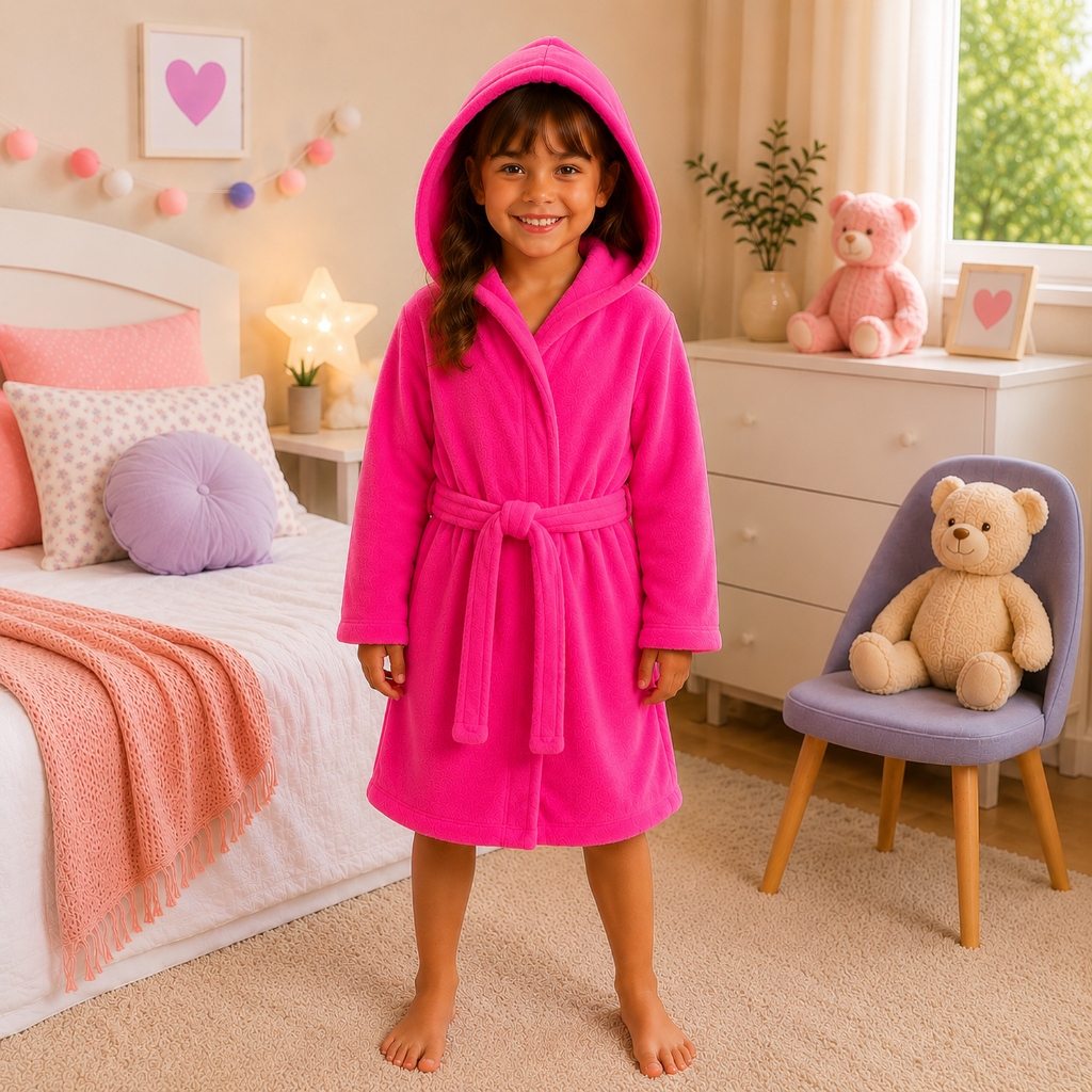 Roupão Infantil Soft com Capuz Menina Menino – Leve e Confortável