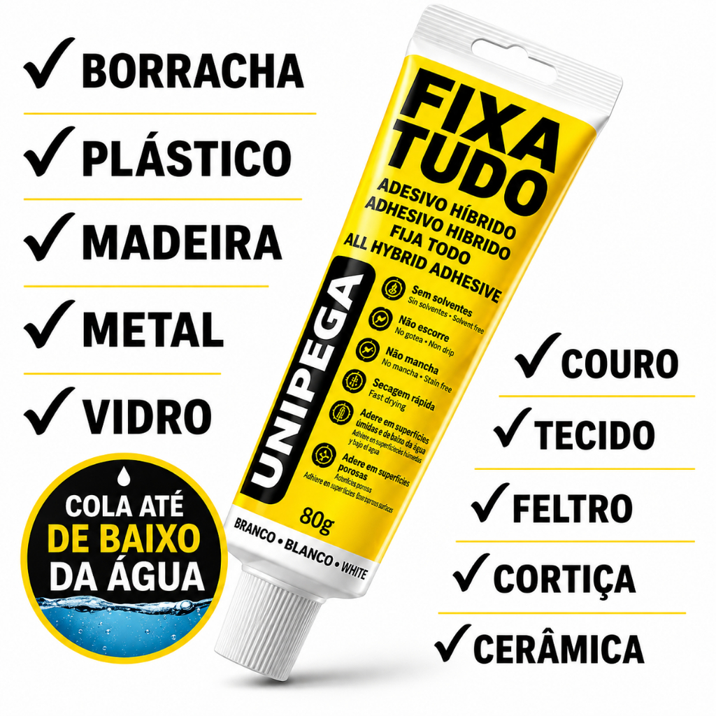 Cola Fixa Tudo Unipega 80 gramas  ORIGINAL Cola Até Debaixo D'água  - ENVIO IMEDIATO