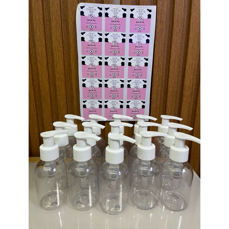 Kit Frascos 100ml com Válvula + Etiquetas Personalizadas