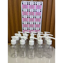Kit Frascos 100ml com Válvula + Etiquetas Personalizadas