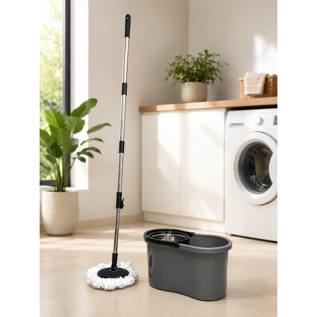 Mop Giratório Com Cesto Inox 9L Centrifuga