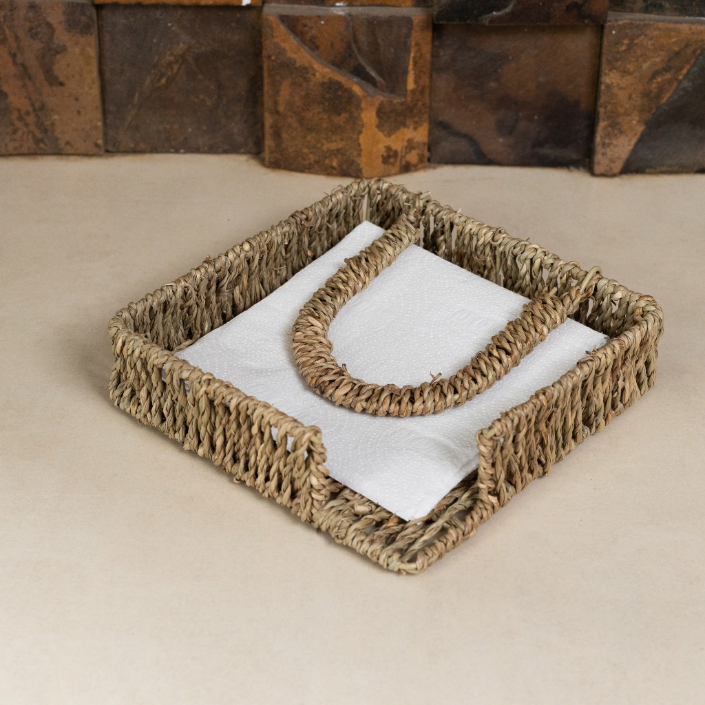 Porta Guardanapos de Sisal 20cm Wolff Natural para Mesa Posta e Decoração
