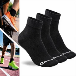 Kit 3 Pares Meias Poliamida Corrida Zhamaro Performance Cano Médio Dry Fit Meia Ciclismo Academia