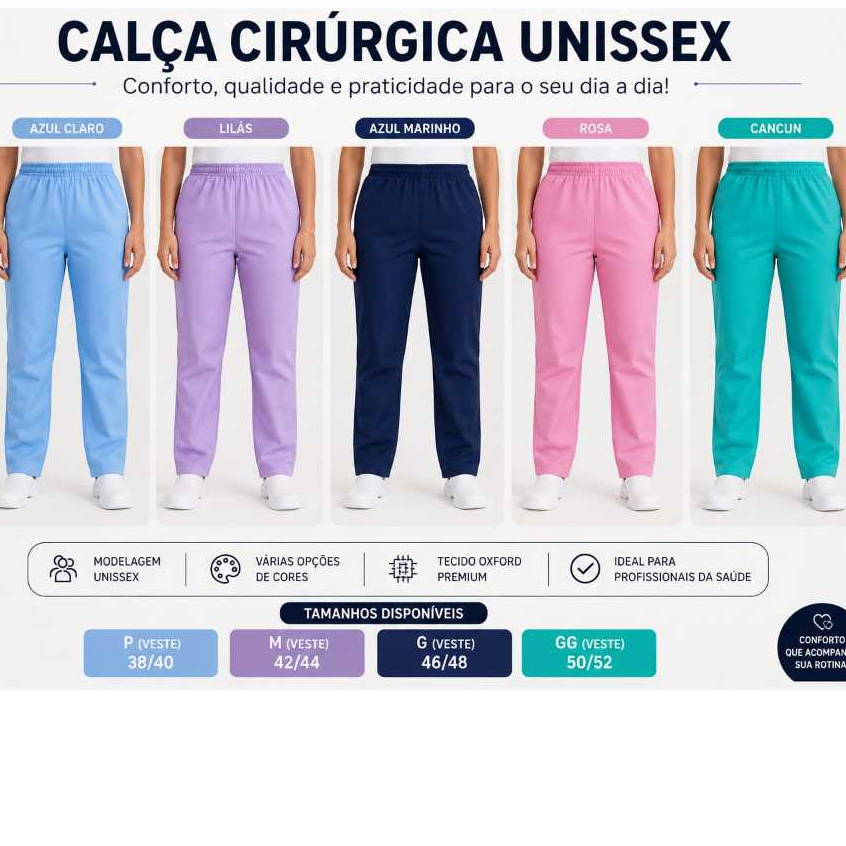 calça oxford 1 bolso uniforme para enfermagem