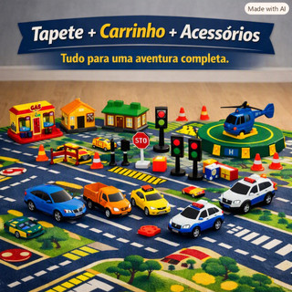 Conjunto Carrinho Infantil com Tapete de Brincadeira e Acessórios – Babyfirst
