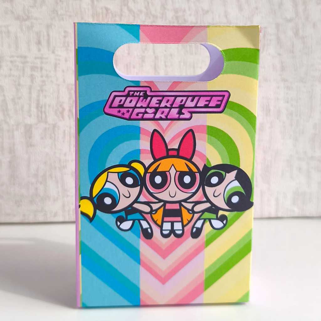 PEGUE E MONTE Sacolinhas Personalizadas Meninas Super poderosas ou (QUALQUER TEMA) Lembrancinhas/Kit Festa/Aniversário