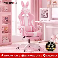 Cadeira Gamer Reclinável Ergonômica Base Giratória Cadeira Gamer Reclinável Ergonômica Base Giratória cor :Rosa