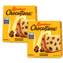 Kit 02 unidades Chocottone com Gotas de Chocolate 400g Bauducco