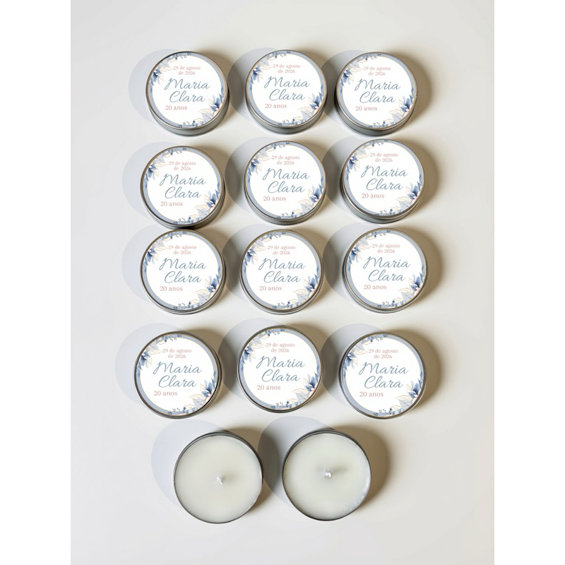 kit 10 unidades de vela aromática na latinha personalizada | lembrancinha,aniversário, batizado, comemoração |