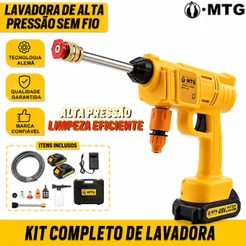 Lavadora de Alta Pressão Portátil sem Fio 48V Pistola Profissional 1500PSI Para Carros, Motos e Limpeza Externa
