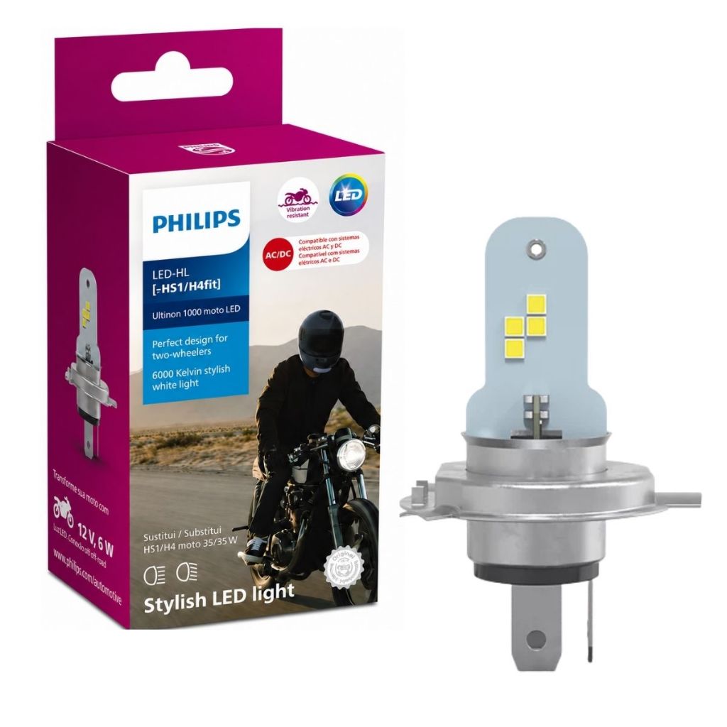 LÂMPADA MOTO ULTINON 1000 LED HS1/H4 FIT PHILIPS UNITÁRIA (6974260728254)