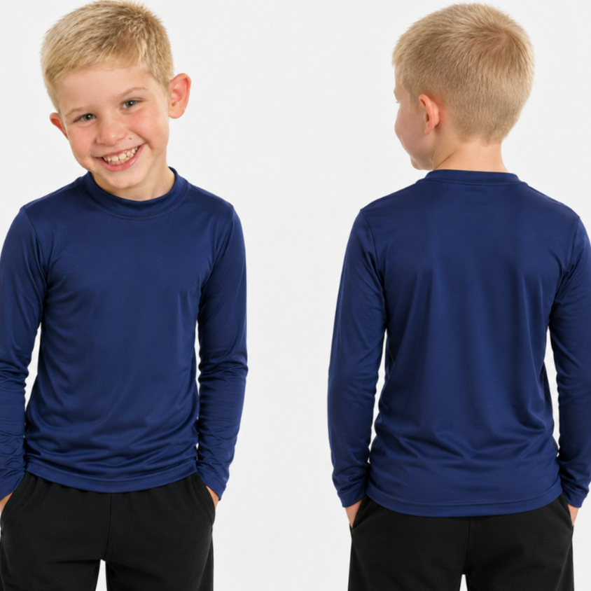 Camisa Térmica Infantil Manga Longa Proteção Solar UV50+ Menino Blusa Praia