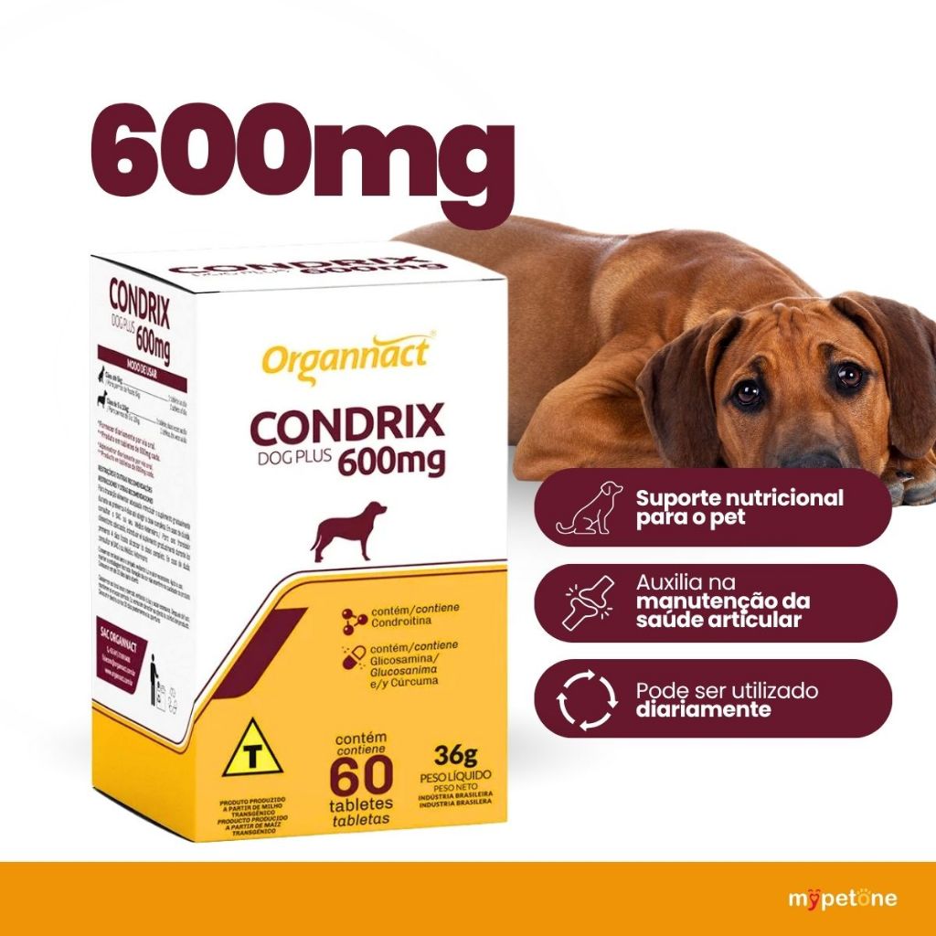 Condrix Dog Tabs Plus 600 Mg Com 60 Tabletes Organnact