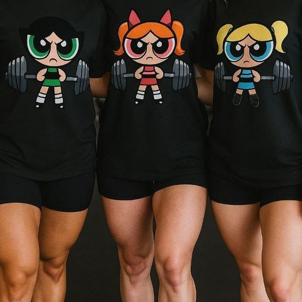 Kit 3 Camisetas Femininas 100% Algodão Meninas Super Poderosas Femininas Academia Fitness Promoção Promoção