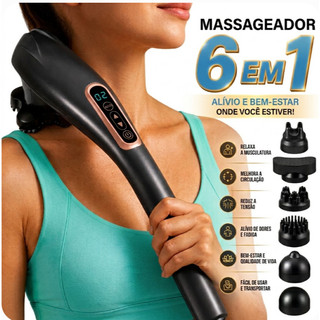 Massageador Alivia Dor Muscular Corrida treino Liberação Miofacial 10 Velocidades BIVOLT SEM FIO Profissional