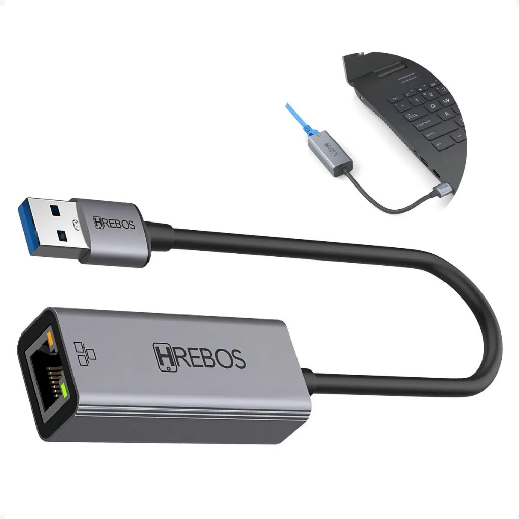 Adaptador Ethernet Usb 3.0 Rj45 Gigabit 1000 Mpbs Placa Rede para RJ45 Gigabit 1000 Mbps Notebook Computador PC Portáti