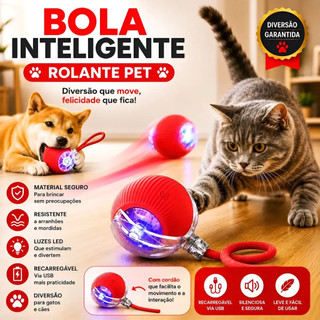 Bolinha Interativa Recarregável Brinquedo Inteligente USB Gatos Cauda Falsa létrico