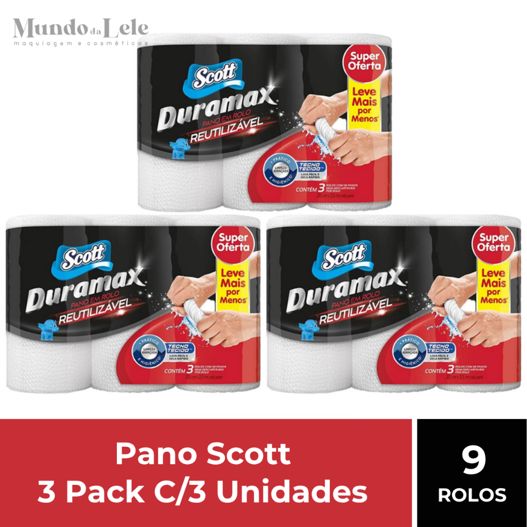 KIT 3 PACK C/3 PANO SCOTT DURAMAX BRANCO