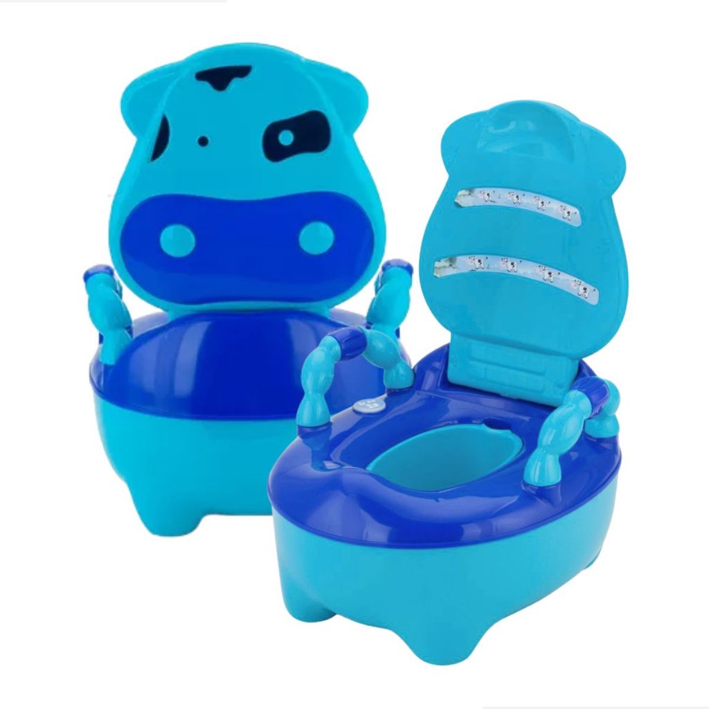 Troninho Penico Infantil Fazenda Musical Azul Prime Baby Pinico Sons Treinamento Seguro