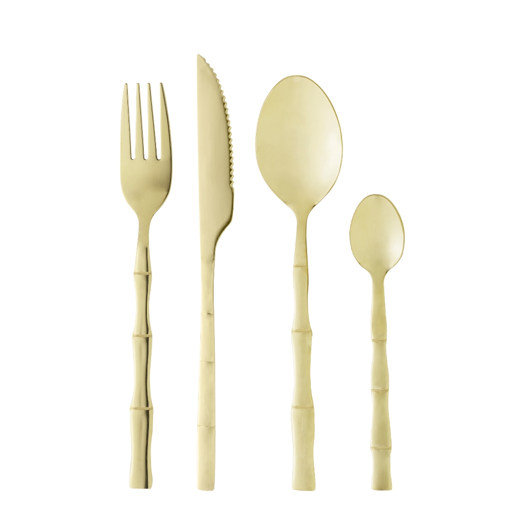Faqueiro 16 pecas de aco inox bambu elegant
