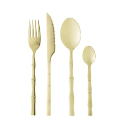 Faqueiro 16 pecas de aco inox bambu elegant