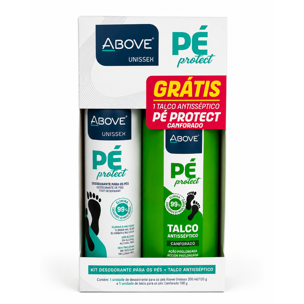 Kit Pé Protect Spray + Talco Antisséptico Desodorante Para Pés Above