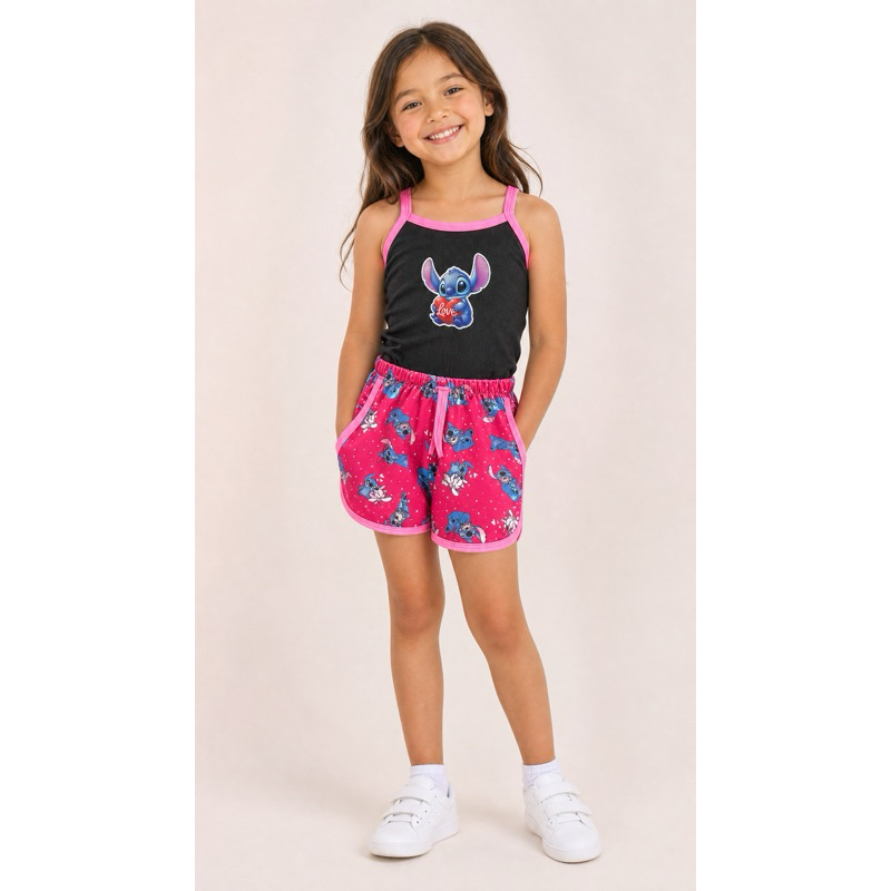 Conjunto Infantil de Verão Regata e Short Estampado cor variado