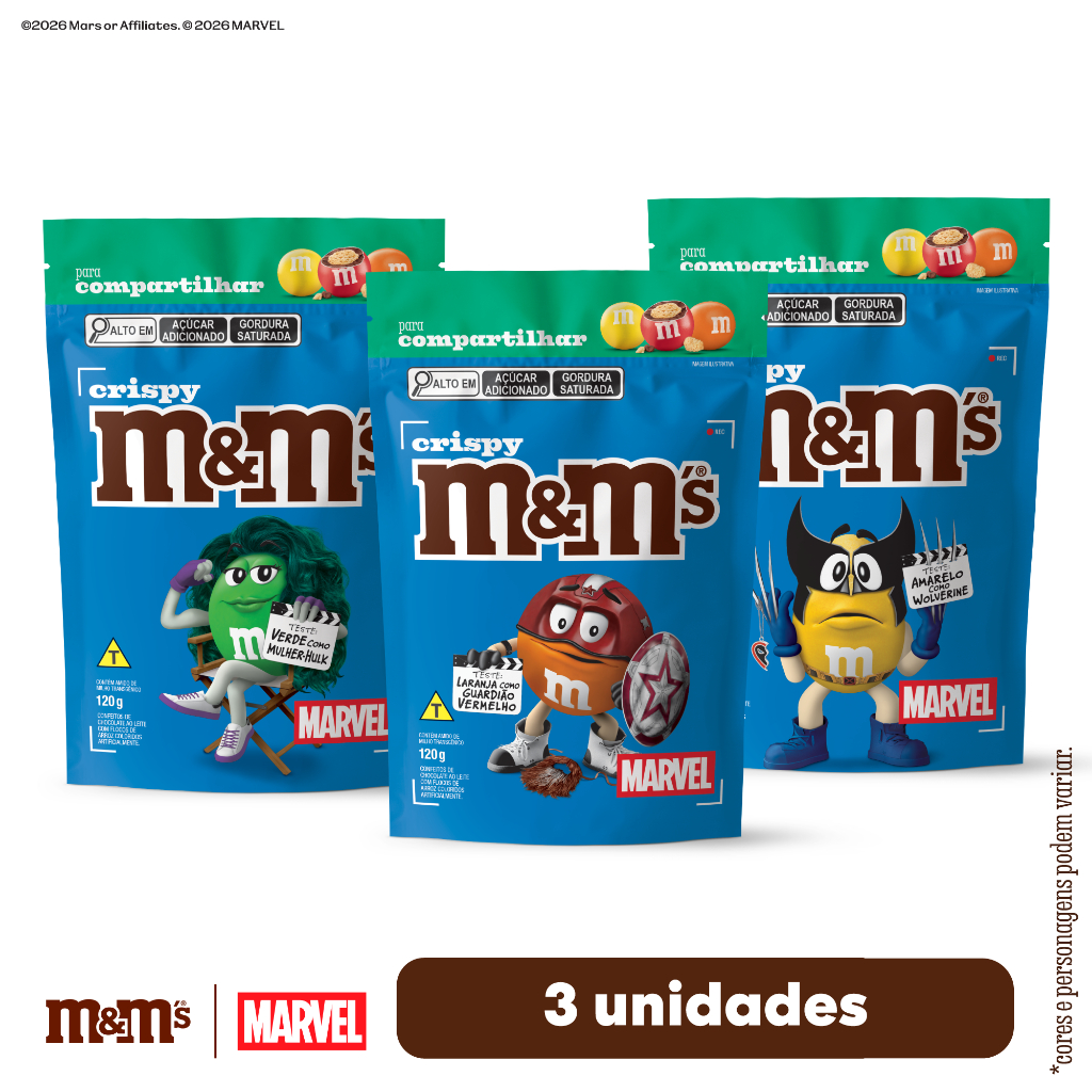 Kit Chocolate M&M'S Marvel Crispy 132g 3 Uni. (MMS)