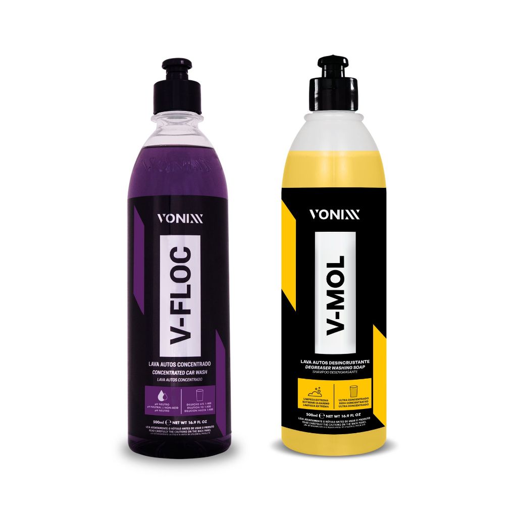 Kit Shampoo Automotivo Sujeira Pesada V-Floc V-Mol 500ml Vonixx Original
