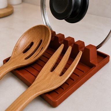 Descanso de Colher e Tampa de Panela Suporte para Talheres Utensílios Organizador Cozinha
