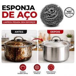 KIT 12, 10 OU 5 UNIDADES Esponja de Aço Garbo 10g para Limpeza de Panelas