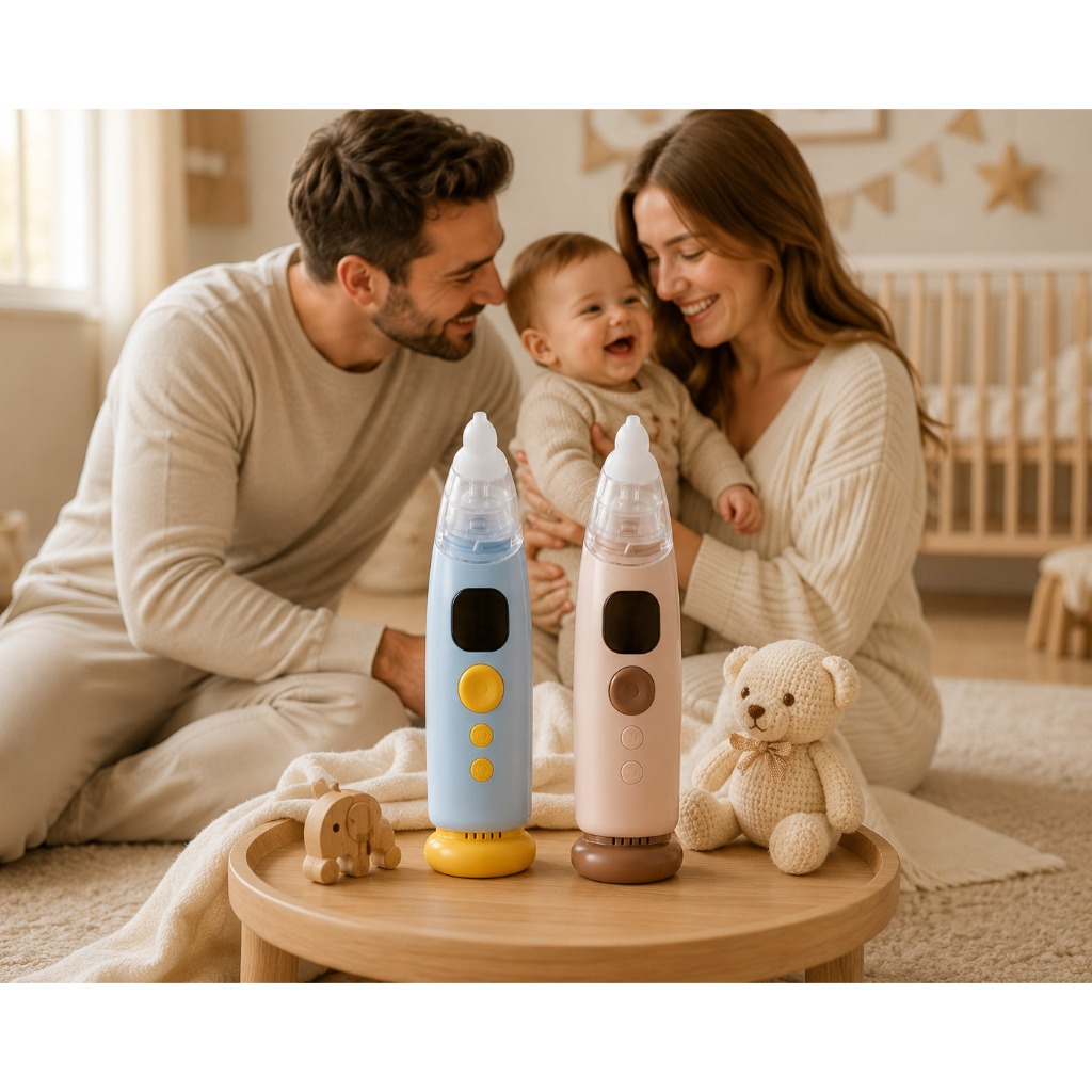 Aspirador Nasal Elétrico Infantil para Bebê USB com LED – 9 Níveis de Sucção e Música