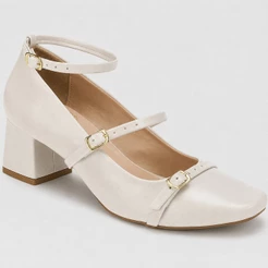 Sapato Feminino Shekinah Salto Bico Quadrado Mary Jane Boneca Social Confortável