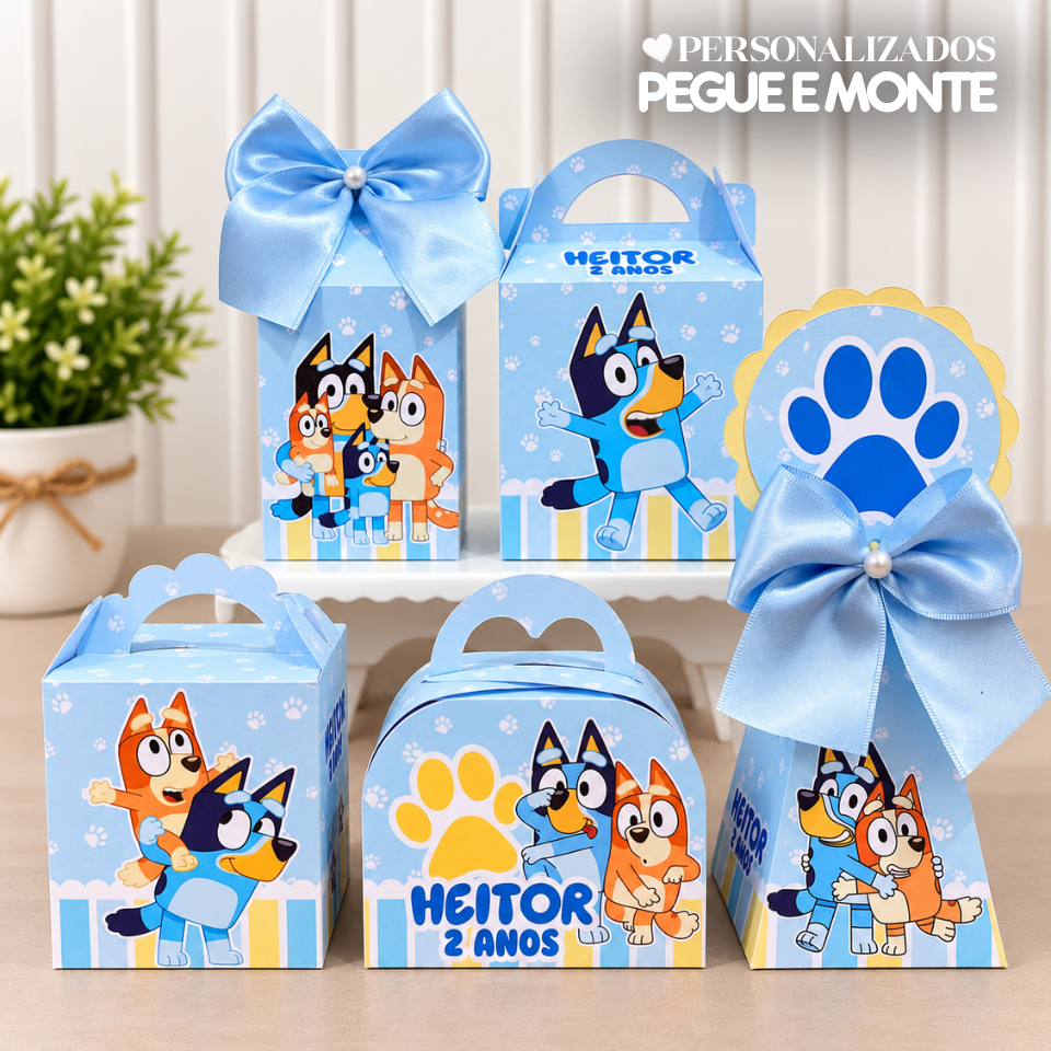 Kit Personalizados BLUE MENINO / (PEGUE E MONTE) / Lembrancinha e Mimos para Aniversário