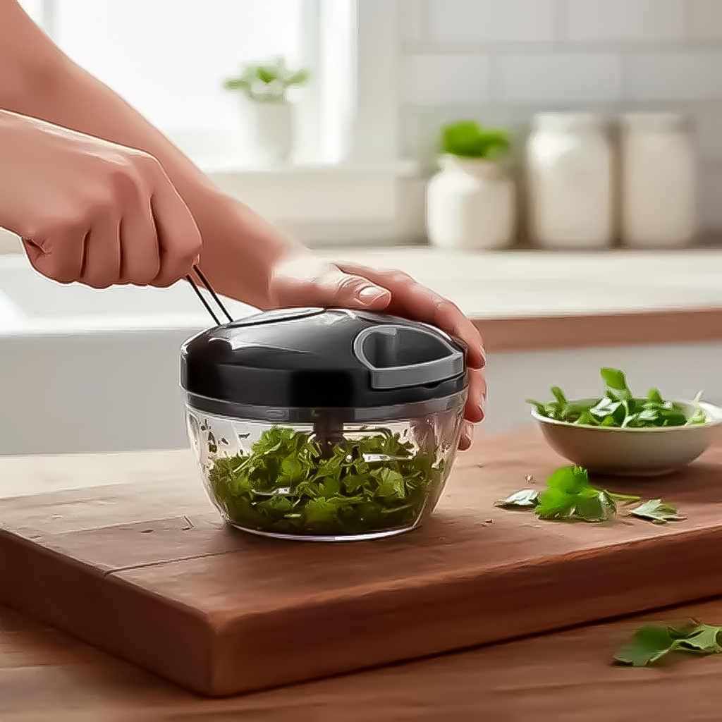 Mini Processador Manual De Alimentos De 170- 500ml Triturador Com 3 Lâminas Super Resistente · foto 2