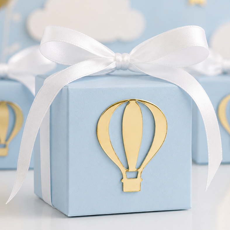 Kit Aplique Balão em Acrílico Espelhado Dourado para Personalizados de Festa e Lembrancinhas