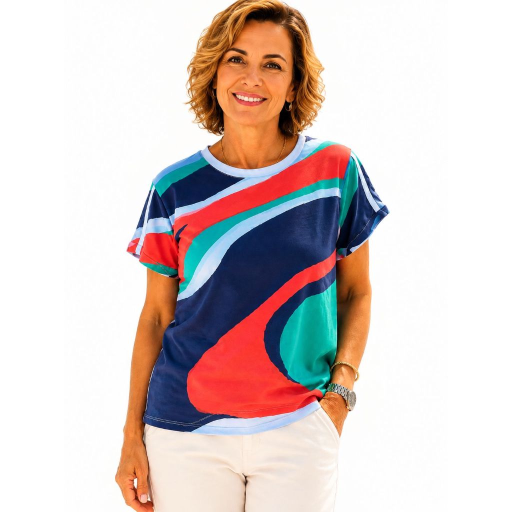 Blusa Feminina Estampada Estampa Exclusiva Viscolycra Premium Costas Moda Elegante Casual Confortável