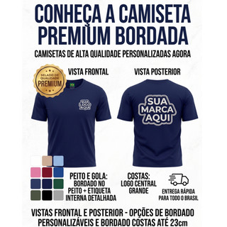 Camiseta Bordada Peito | Premium Camiseta Personalizada | Empresa Negocios Comercio