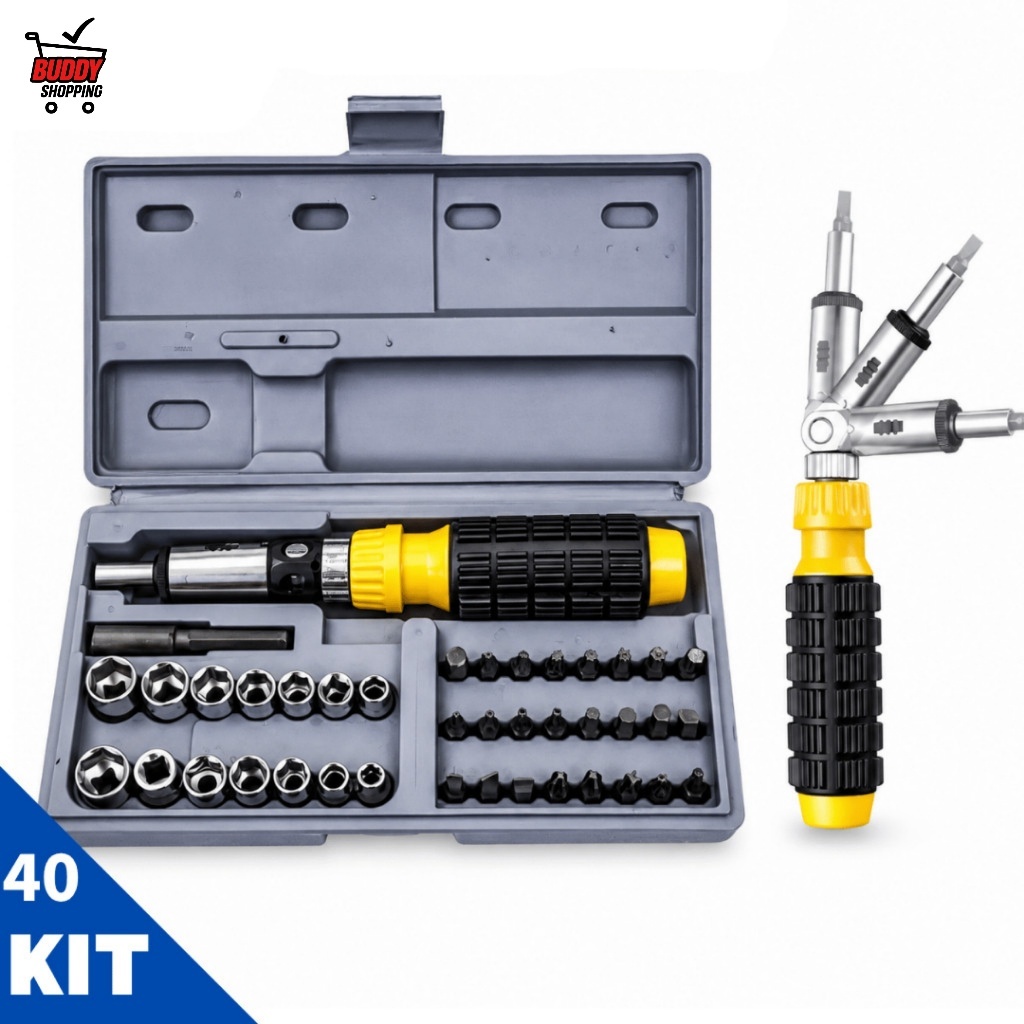 Jogo Chave De Impacto Manual 38 Peças Com Bits Torx E Soquetes Profissional LWJ-140
