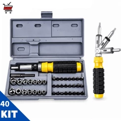 Jogo Chave De Impacto Manual 38 Peças Com Bits Torx E Soquetes Profissional LWJ-140