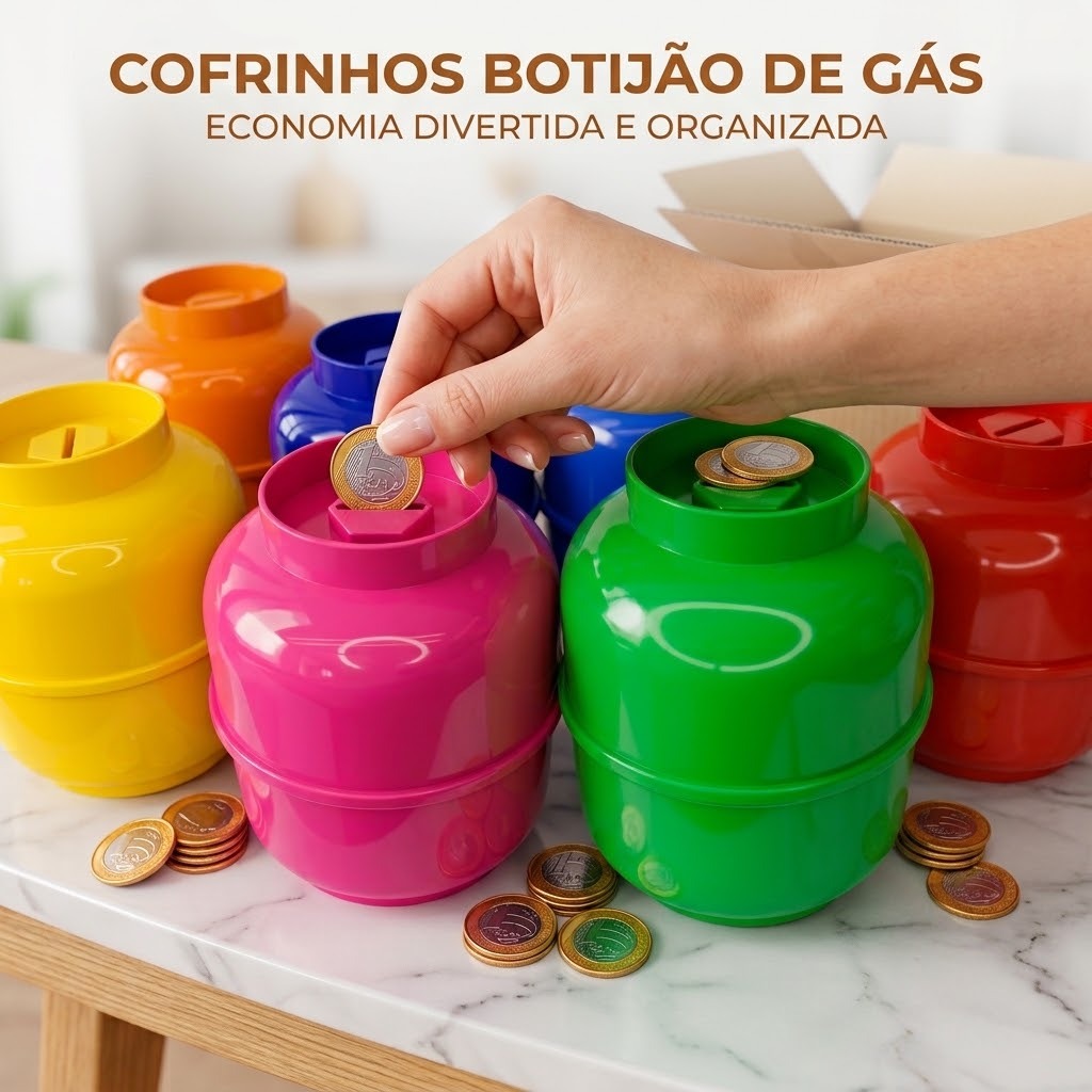 Cofre De Botijão Para Moedas De Plástico Rígido 17 cm Para Economias De Adultos E Crianças